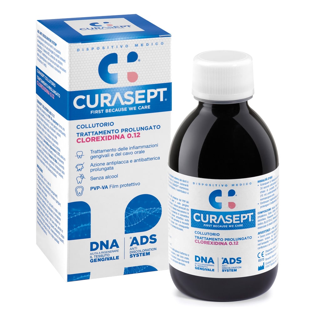 collutorio Curasept ADS DNA New trattamento prolungato 0.12 e relativo pack