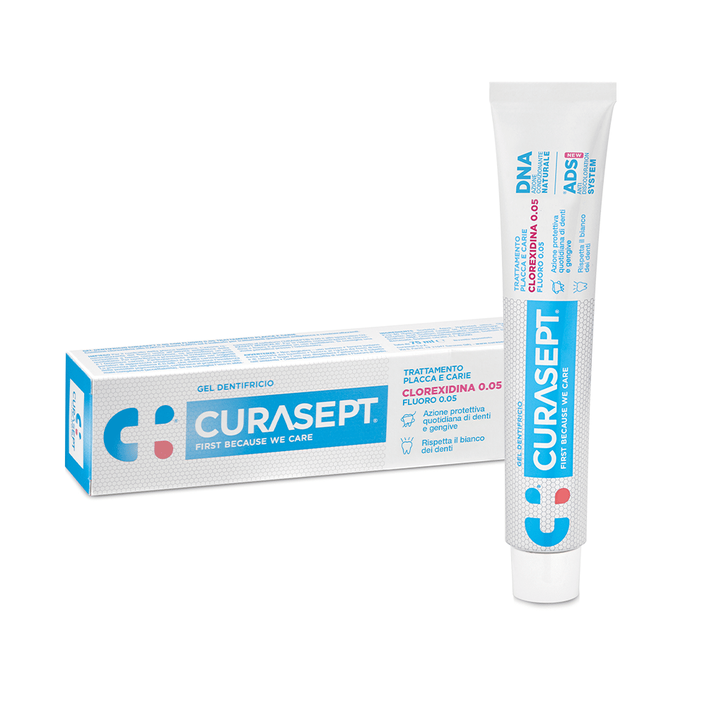 dentifricio e pack Curasept ADS DNA new trattamento placca e carie 0.5