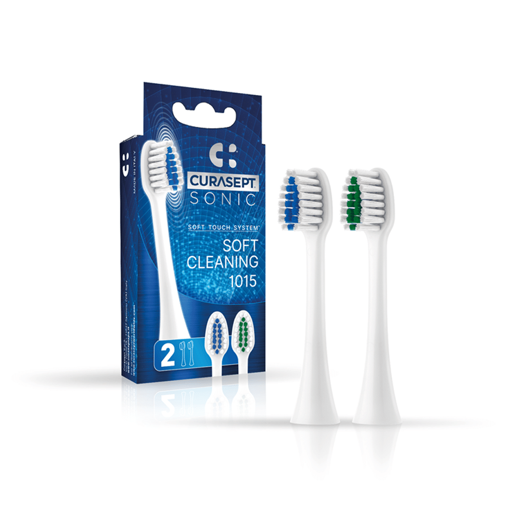 due ricambi testine soft cleaning e pack per spazzolino Curasept Sonic soft touch system