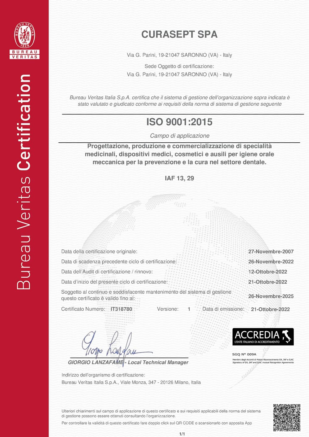 brevetto ISO90001